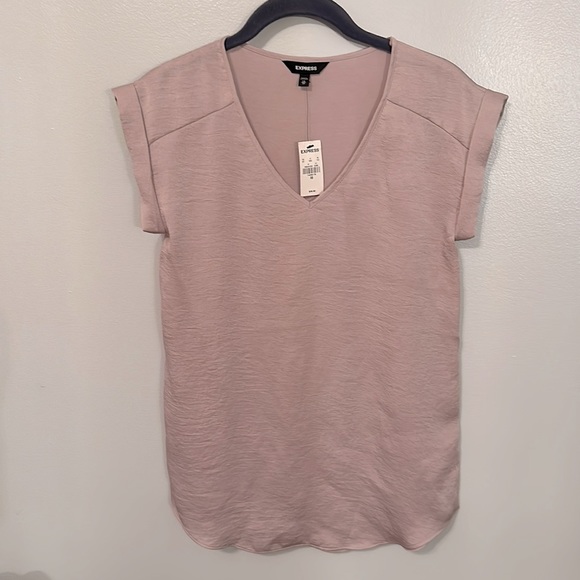 Champagne v neck blouse shirt, cap sleeves. NEW WITH TAGS - Picture 1 of 5